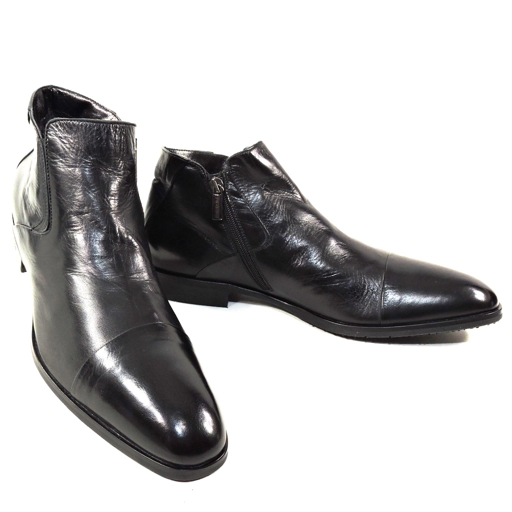 Baldinini Men's Black Soft Leather Comfort Chelsea Boots